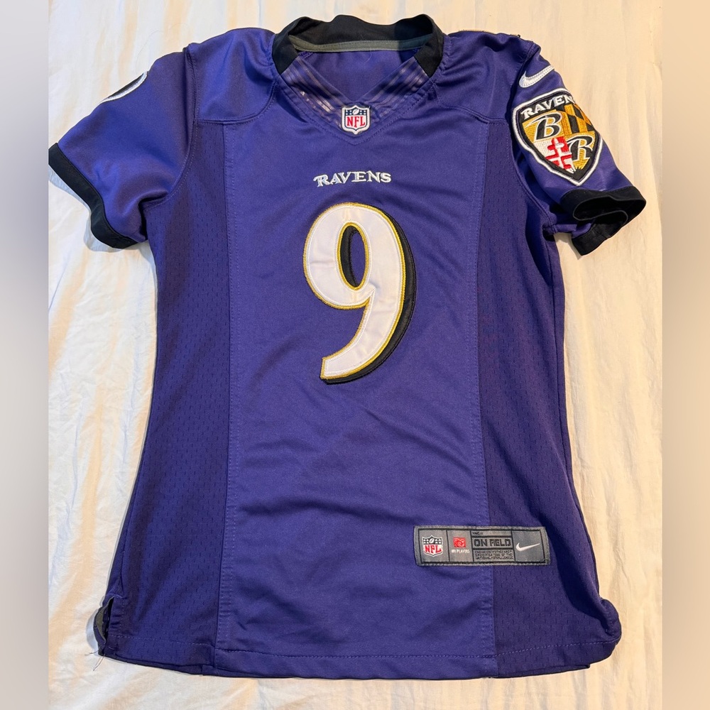 JUSTIN TUCKER fully stitched ravens jersey womens medium